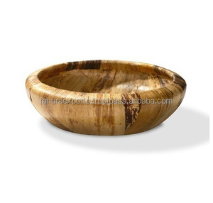 Bols de service à salade de fruits en bois artisanaux modernes en forme personnalisée et finitions pour la décoration de la maison et les fournitures de fête - Product Image 1