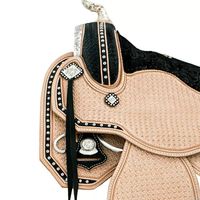 Selle anglaise en cuir écologique Ridex de qualité supérieure combinaison noire de châtaigne naturelle course de baril occidental équitation tout usage