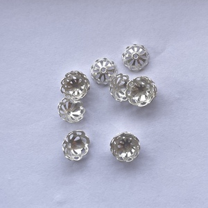 ลูกปัดเงินแท้ 925 ขนาด 14 มม. รูปดอกไม้ สำหรับทำเครื่องประดับ ชุบทอง ทำมือ - Product Image 3
