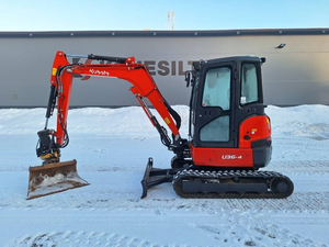 Mini-excavatrice compacte Kubota U36-4 de 3,9 tonnes, 24,8 CV, sur chenilles, diesel, hydraulique, avec cabine fermée, chauffage/climatisation et 3 godets. - Product Image 2