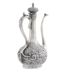 아마존 뜨거운 판매 황동 아랍어 커피 포트 사용자 정의 디자인 최고의 판매 금속 커피 포트 아름다운 조각 디자인
