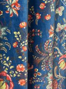Cortina de terciopelo de algodón floral azul verdoso, cortinas boho, tamaño personalizado, terciopelo de algodón de alta calidad para la decoración de tu hogar - Product Image 6