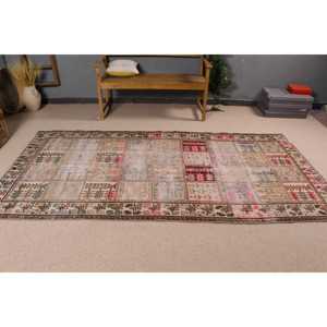 Alfombra Turca de 4.4x8.8 pies, Alfombra Vintage, Alfombra Azul de Lana del Suroeste - Product Image 3