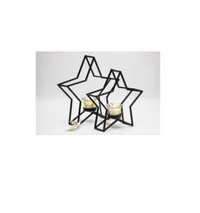 Exquisito portavelas decorativo de Navidad de metal chapado en negro con artesanía detallada para mejorar las decoraciones navideñas - Product Image 3