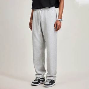 100% coton hommes Baggy pantalons de survêtement Logo personnalisé français éponge Streetwear surdimensionné jambe large Joggers avec coupe ample - Product Image 2