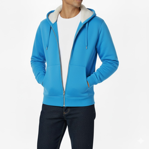 Sweat à capuche zippé brodé de haute qualité pour homme, Streetwear surdimensionné 500gsm, fermeture éclair complète en molleton de coton OEM - Product Image 1