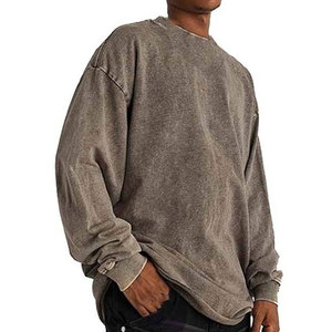 เสื้อสเวตเชิ้ตผู้ชายสไตล์วินเทจ ล้างสีแบบแอซิด แขนยาว คอกลม เนื้อผ้านุ่ม ใส่สบาย เหมาะสำหรับใส่ลำลองและใช้งานในชีวิตประจำวัน - Product Image 2