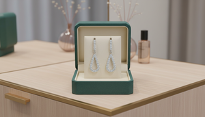 Pendientes Colgantes de Oro de 14K con 1.35 Quilates de Diamantes Naturales de Corte Brillante Redondo, Chapados en Rodio - Product Image 5