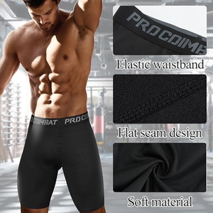 Quick Dry Compression Leggings for <b>Men</b> Skinny Fit <b>Cropped</b> Fitness Running <b>Pants</b> - Product Image 5