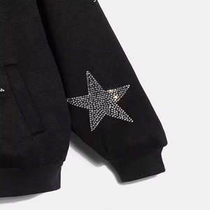 Sudadera con Capucha Unisex Personalizada con Bordado y Cremallera Completa, Estilo Urbano para Halloween, con Pedrería para Mujer, para Invierno - Product Image 6