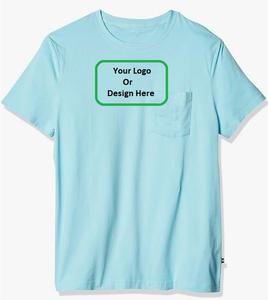 Venta al por mayor de camisetas para hombres de cuello redondo sólido de manga corta con bolsillo camiseta de color personalizado de BD - Product Image 2