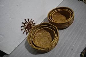 ตะกร้าหวายสานลายดอกไม้ชนบทตะกร้าใส่ดอกไม้ขนาดเล็กมีซับในกันน้ำ - Product Image 6