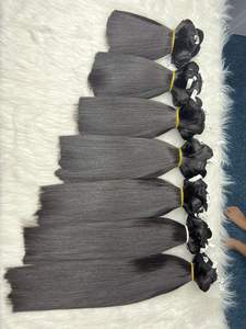 Vente en gros d'extensions de cheveux humains 100% Remy vietnamiens Cuticule droite naturelle alignée Trame de peau Style de vague génie - Product Image 4