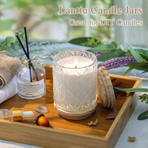 Recipientes de Vidrio con Tapas de Madera y Portavelas para Fabricación de Velas, Decoración de Bodas, Suministros al por Mayor - Product Image 4