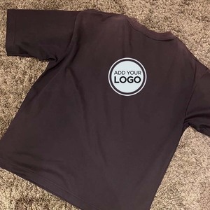 T-shirts unis surdimensionnés AIRism pour hommes SMens Ringer Custom Logo Cotton Basic Tee AIRism T Shirt - Product Image 2