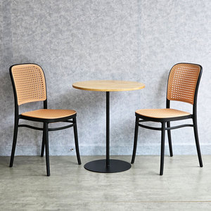 Modern Durable 60cm Round Coffee <b>Table</b> and 2 Plastic Chairs Combo Living Room Furniture-CBCF297 - Product Image 3