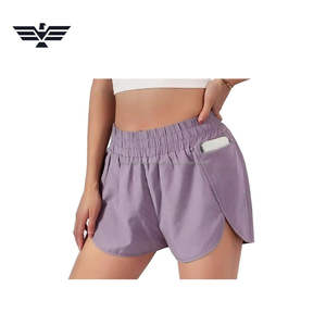 Shorts Deportivos de Cintura Alta para Mujer, Diseño Personalizado OEM, Transpirables, de Algodón y Fibra de Bambú, con Bolsillo para Teléfono, Volantes, Ligeros - Product Image 5