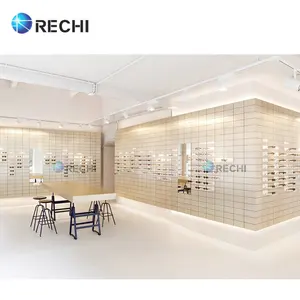 Magasin d'optique RECHI Design d'intérieur et décoration de lunettes mobilier de fixation de lunettes de soleil étagère de lunettes de luxe vitrine et vitrine