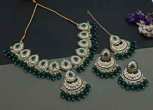 Ensemble de bijoux plaqué or kundan traditionnel indien et ensemble de collier en cuivre pour femmes et filles accessoires indiens bijoux femmes - Product Image 3