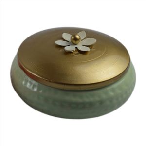 Bote de almacenamiento de Color dorado, recipiente con tapa para cocina, forma redonda, decoración de temática moderna, maceta de azúcar - Product Image 2