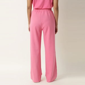 2024 dernier Style femmes pantalons tenue décontracté Logo personnalisé couleur unie femmes Flare survêtement pantalon OEM personnalisé entretenu - Product Image 4