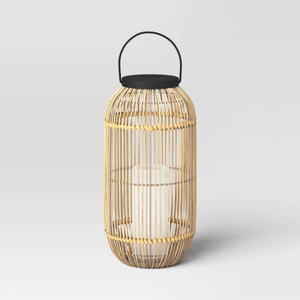 Lanterne en rotin naturel faite à la main, porte-bougie en bambou tissé écologique, lampe hurricane pour la décoration intérieure et les jardins couverts - Product Image 3