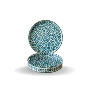 Plateau de service écologique en os et résine, design incrusté, plateau de service de haute qualité pour le petit-déjeuner du Ramadan, rangement de fruits secs, au meilleur prix - Product Image 2