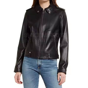 Pakistan Manufacturer Women's <b>Long</b> Breathable Winter Warm <b>Leather</b> <b>Jackets</b> with Cotton Filling Best Price - Product Image 4