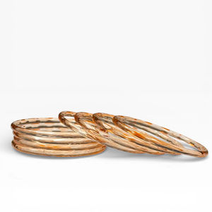 Ensemble de bracelets en verre facetté de qualité supérieure, couleur pêche riche, coupe émeraude, tendance, pour mariage, tenue de fête, prix de gros - Product Image 1