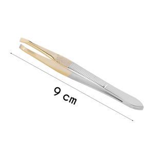 Pince à épiler plate en acier inoxydable pour le maquillage des cils avec pince de retrait pour les sourcils, 1 pièce - Product Image 4