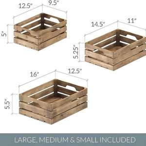 Cesta de Almacenamiento Pintada de Madera de Pino, Diseño Rectangular Clásico Retro Ecológico, Duradera y Reutilizable para Organización y Exhibición - Product Image 3