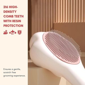 Simpatico gatto a forma di zampa con un clic con pulsante di rilascio per la rimozione dei peli in pelliccia profonda spazzola per la rimozione del pettine - Product Image 2