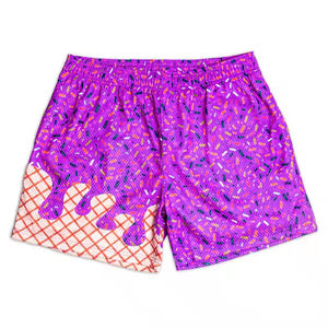 กางเกงขาสั้นชายหาดแบบผูกเชือกเอวยางยืดแห้งเร็วสำหรับผู้ชายกางเกงขาสั้นพิมพ์ลายซับลิเมชันตามสั่ง - Product Image 3