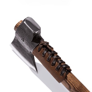 Custom Hand Forged Industrial Grade Carbon Steel Bushcraft Hatchet with Wood <b>Handle</b> and Leather Sheath OEM Support - Product Image 5
