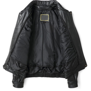 <b>Men's</b> <b>Jackets</b> <b>Men's</b> Custom Made Wholesale Leather Plain Combined Cow 100% Genuine Leather Zipper <b>jacket</b> <b>for</b> <b>men</b> DDP Shipping - Product Image 4