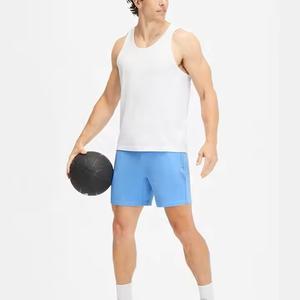 Vente en gros de shorts de survêtement athlétiques avec logo pour homme avec poches zippées 6 pouces entrejambe avec cordon de serrage Shorts de sport de gymnastique pour hommes - Product Image 5
