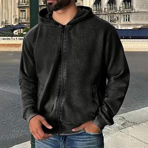 Sudadera con Capucha de Algodón Grueso con Lavado Ácido, que Combina Detalles Vintage Desgastados con la Moda Urbana Moderna - Product Image 6