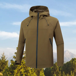 Veste coupe-vent en toile pour homme en gros, couleur personnalisée, style streetwear, anti-UV, imperméable, fermeture éclair en polaire - Product Image 5