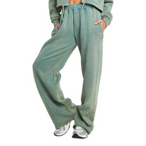 Conjunto de chándales lavados con ácido para mujer, jersey de cuello redondo de lana personalizado, sudadera de Fitness con pantalones para correr, chándal para mujer 2026 - Product Image 4