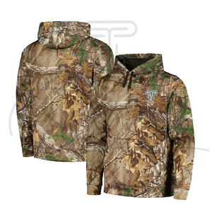 Sweat à capuche surdimensionné de style streetwear pour homme, personnalisé, de haute qualité, imperméable, respirant, en toile, imprimé camouflage jungle, lourd - Product Image 1