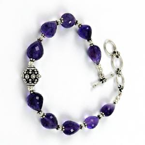 Trendy Design Women <b>Bracelet</b> Natural Purple <b>Amethyst</b> Gemstone 925 Sterling Silver Fine Jewelry Wholesale Factory Price Suppliers - Product Image 5