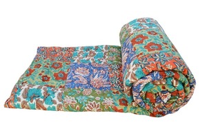 100% couette en coton bio Mulmul motif solide doux et confortable fait à la main en Inde jette en lin - Product Image 4