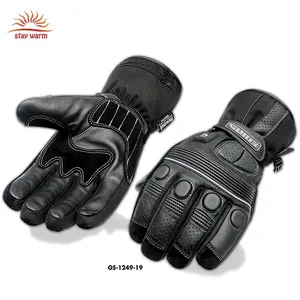 Gants chauffants électriques en cuir rechargeables pour l'hiver avec 3 réglages de température pour la conduite à moto - Product Image 3