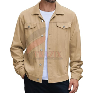 Veste en jean ample pour homme, sur mesure, 100% coton, logo sur le devant, style streetwear, vente flash - Product Image 1