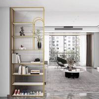 Nouveau Clubhouse d'hôtel haut de gamme en acier inoxydable de style chinois avec partitionnement d'écran en verre artistique