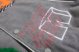 Chaqueta universitaria de tela para hombre, chaqueta de béisbol bordada con grafiti para hombre, paquete individual tejido, patrón incluido, estilo de letra - Product Image 5