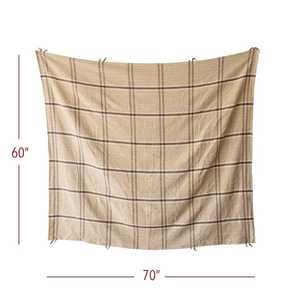 Plaid avec franges latérales Jeté de pique-nique tissé à la main 70x60 - Product Image 4