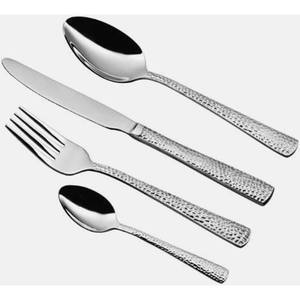 Plata Personalizar Grueso Full Martillado Mango Largo Royal Luxury Design Elegante Cubiertos de Plata de Acero Inoxidable - Product Image 2