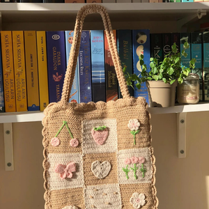 Sac à main à bandoulière en tricot de grande taille Granny Square Tole, sac fourre-tout esthétique à motif de crochet fait à la main pour filles OEM Made In Vietnam - Product Image 2