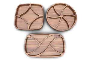 Plateau de service en bois rectangulaire fait main avec poignée en cuir pour la maison et la cuisine, collations et fruits, plateau décoratif - Product Image 4